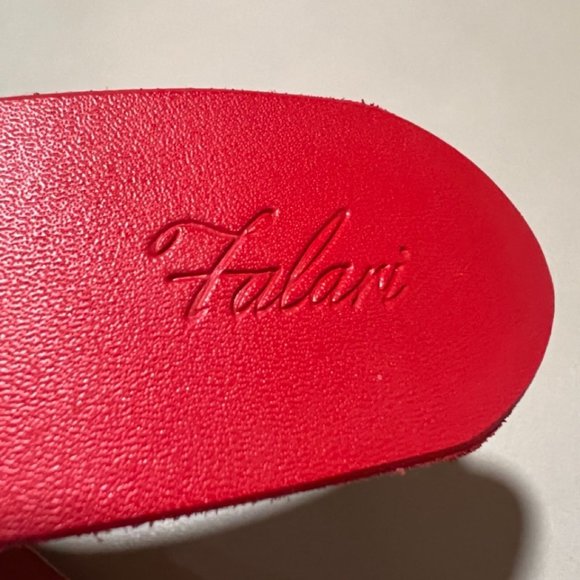 New Vintage Falari Red Leather Belt W Buckle - Picture 6 of 11